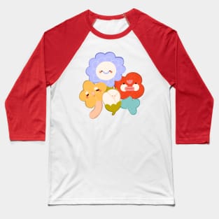 Colourful Floral Friends Baseball T-Shirt